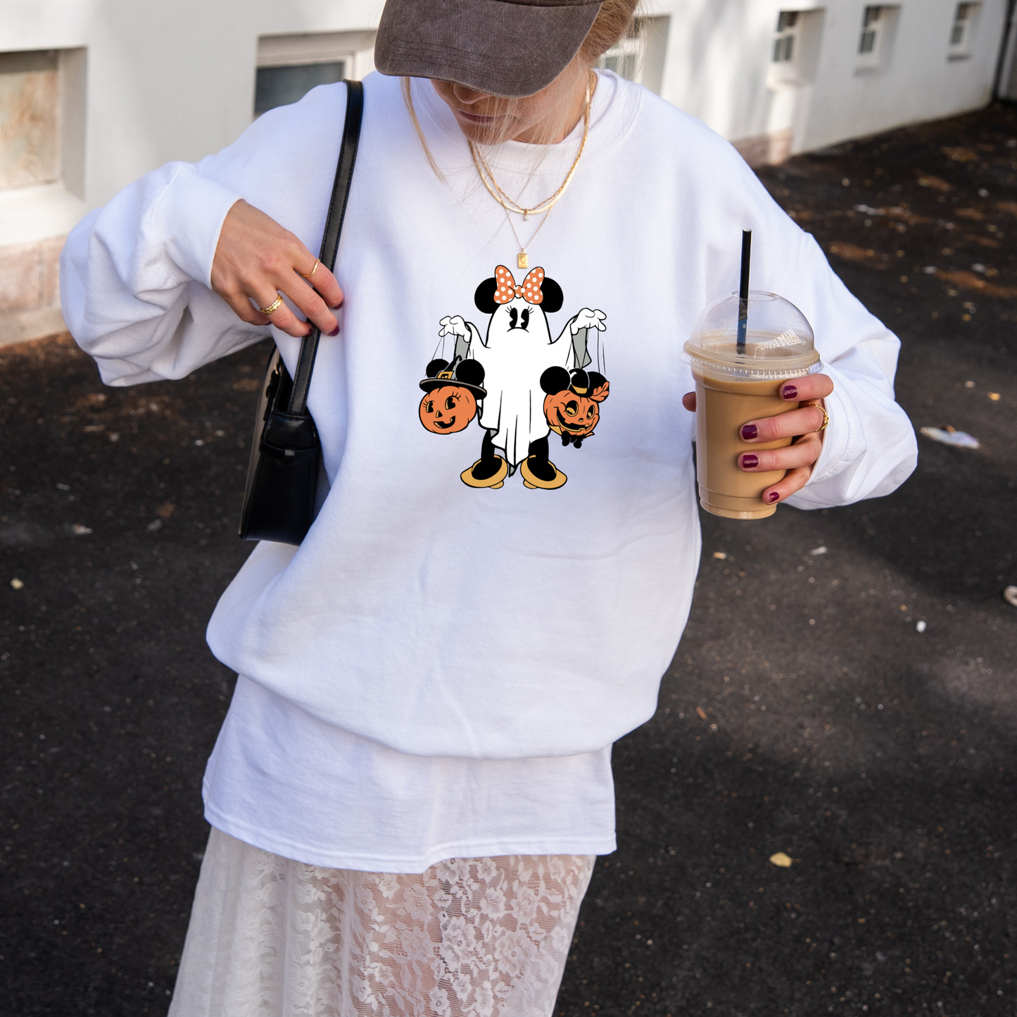 Minnie Mouse Ghost Disney Inspired Halloween Crewneck or Tee | Spooky Fall Graphic Shirt
