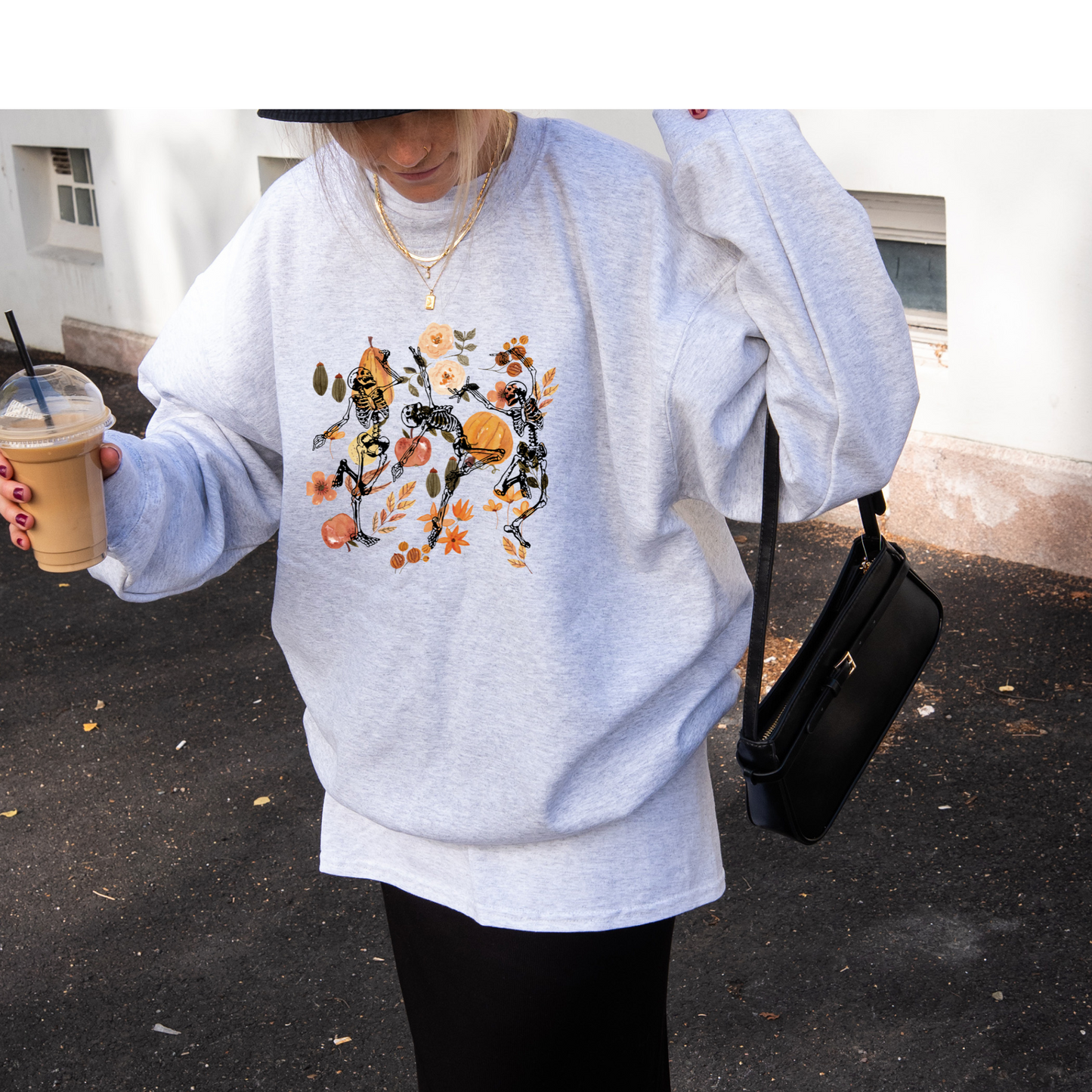 Fall Skeletons Crewneck or Tee | Autumn Graphic Sweater or T-Shirt