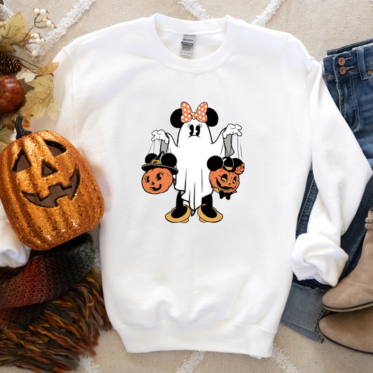 Minnie Mouse Ghost Disney Inspired Halloween Crewneck or Tee | Spooky Fall Graphic Shirt