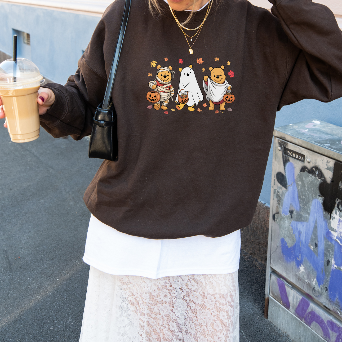 Pooh Bear Inspired Halloween Crewneck or Tee | Spooky Fall Graphic Shirt