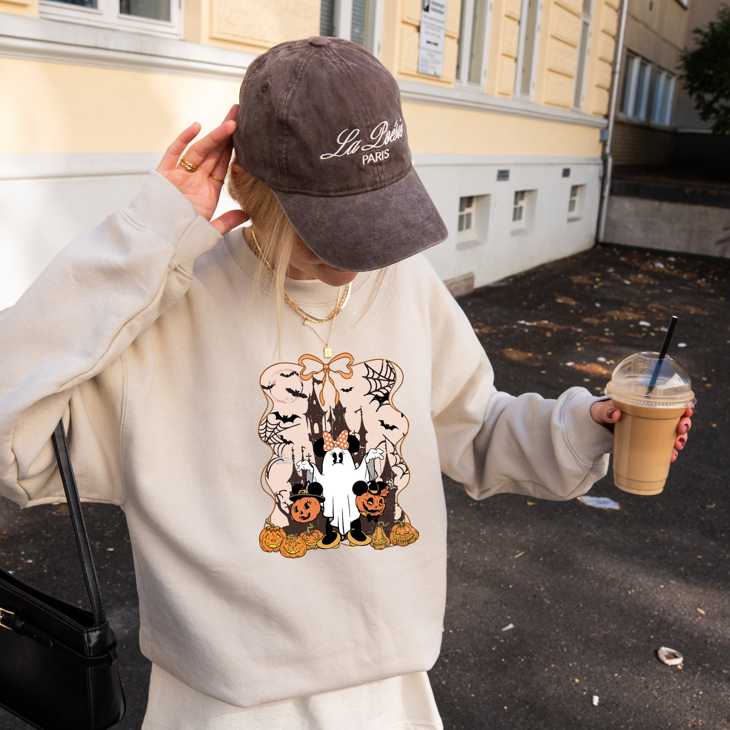 Minnie Mouse Trick or Treating Disney Inspired Halloween Crewneck or Tee | Spooky Fall Graphic Shirt