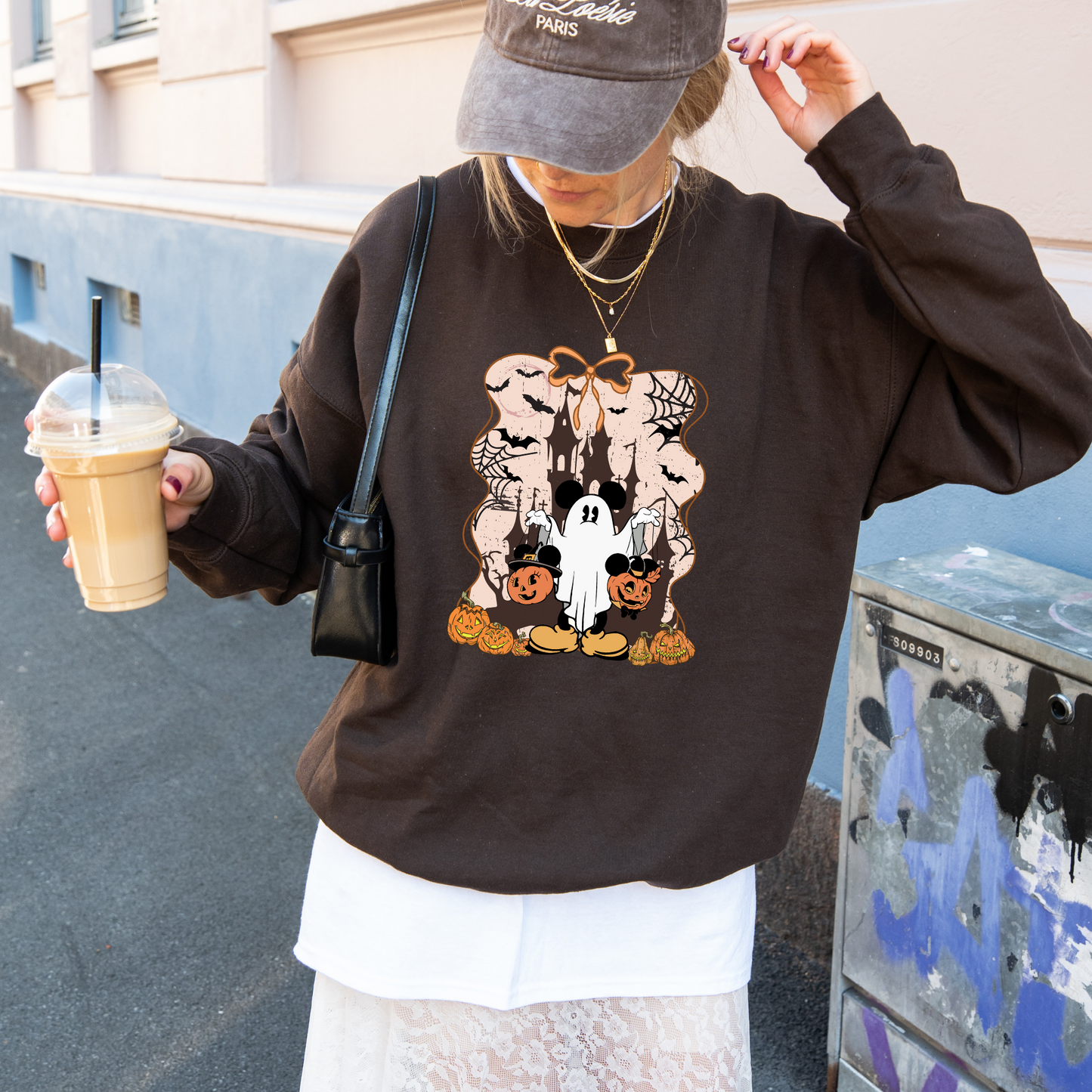 Micky Mouse Trick or Treating Disney Inspired Halloween Crewneck or Tee | Spooky Fall Graphic Shirt