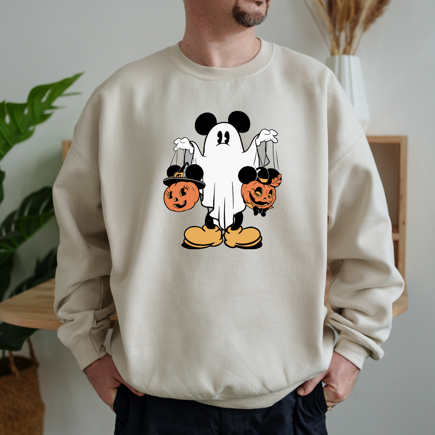 Micky Mouse Ghost Disney Inspired Halloween Crewneck or Tee | Spooky Fall Graphic Shirt