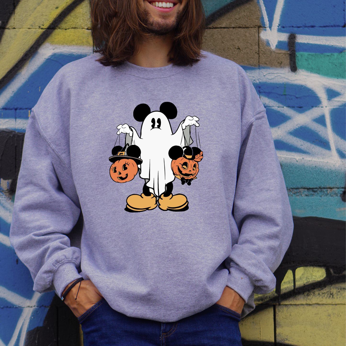 Micky Mouse Ghost Disney Inspired Halloween Crewneck or Tee | Spooky Fall Graphic Shirt