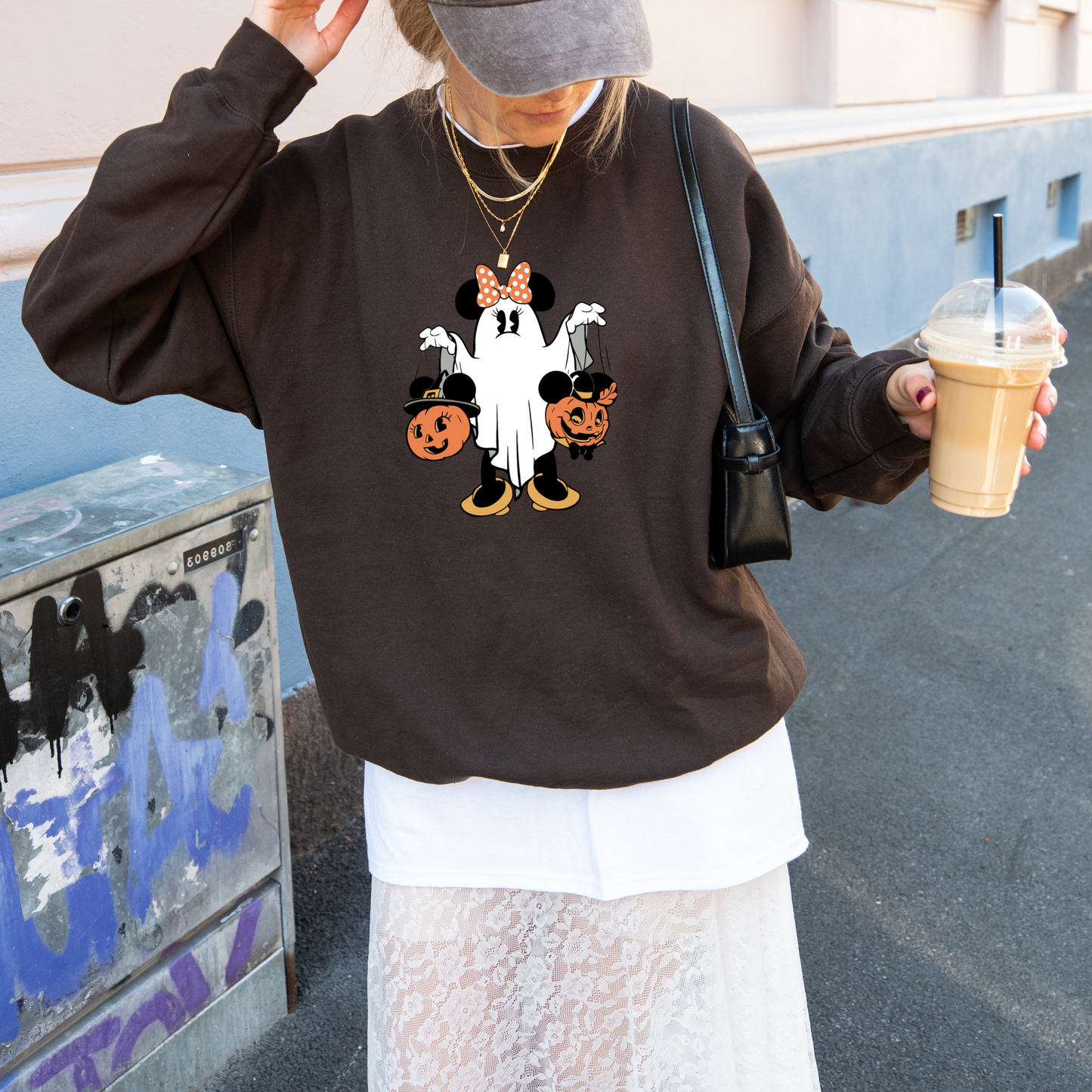 Minnie Mouse Ghost Disney Inspired Halloween Crewneck or Tee | Spooky Fall Graphic Shirt