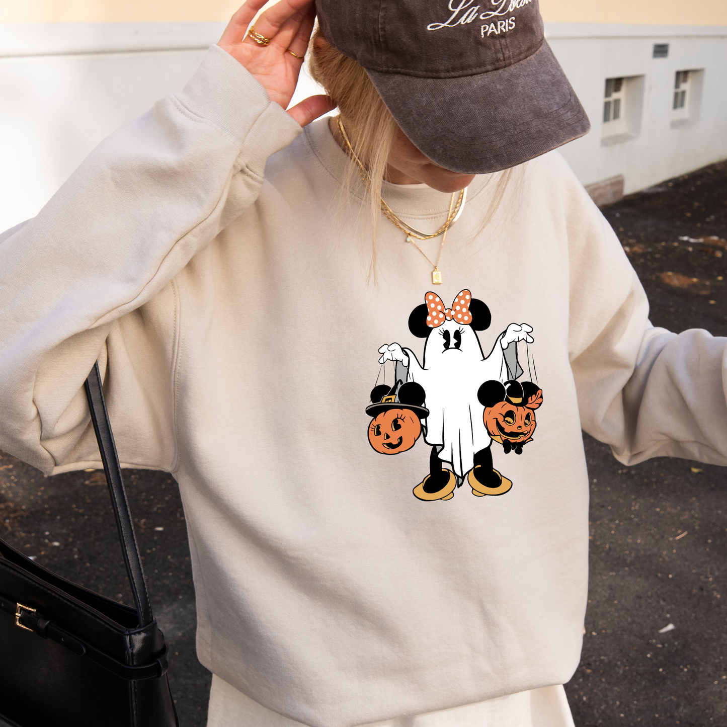 Minnie Mouse Ghost Disney Inspired Halloween Crewneck or Tee | Spooky Fall Graphic Shirt