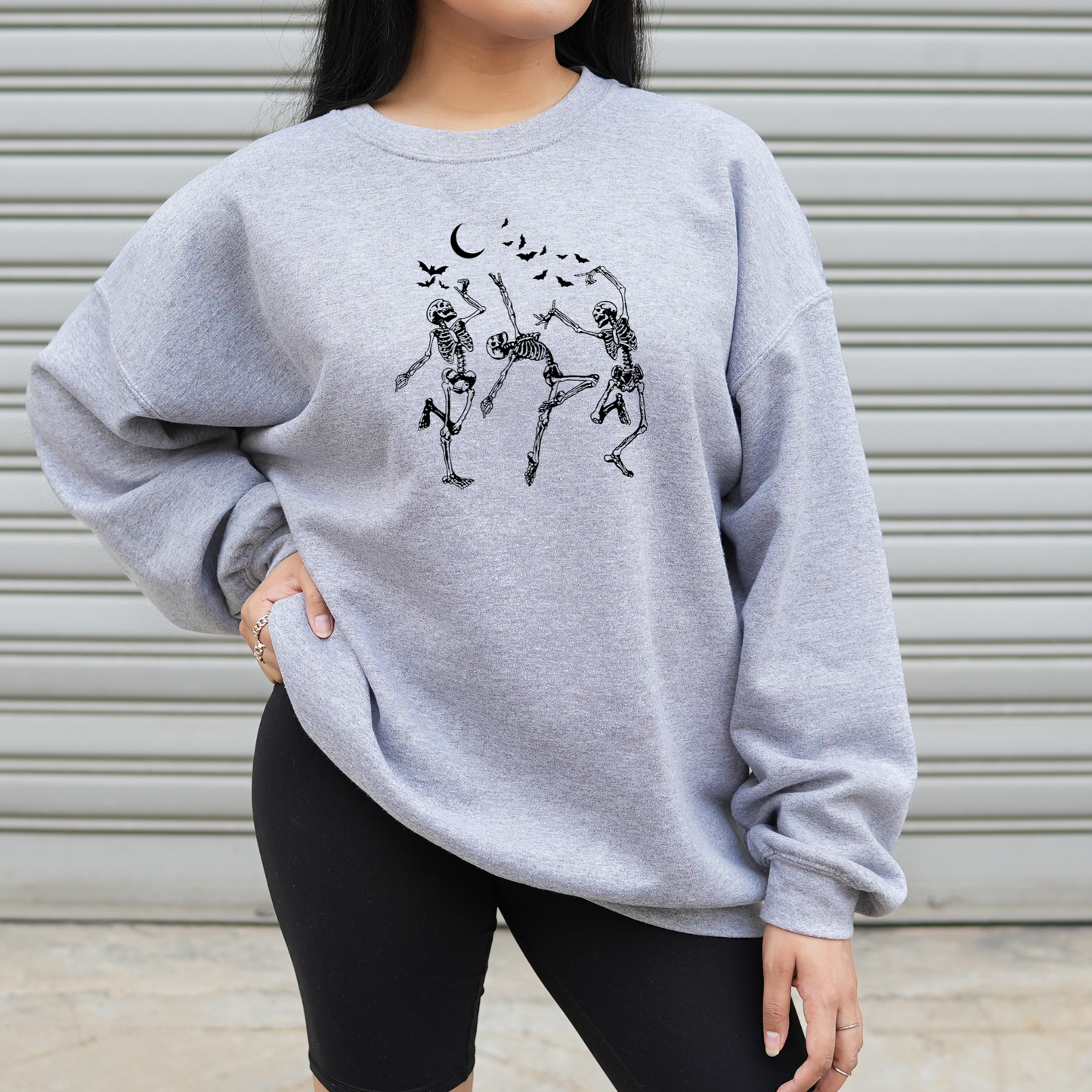 Dancing Skeleton Retro Vintage Halloween Crewneck or Tee | Fall Spooky Graphic Sweatshirt