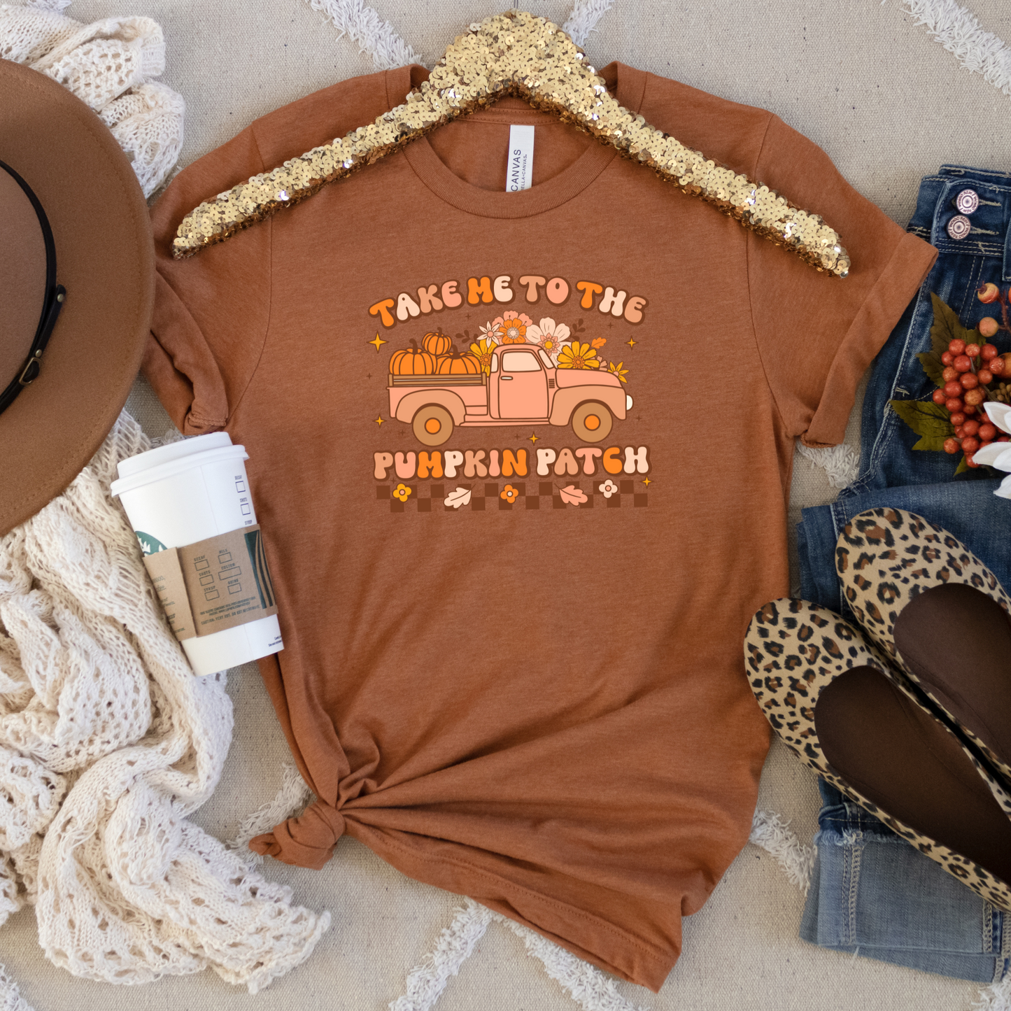 Pumpkin Truck Retro 80s Halloween Crewneck or Tee | Cute Playful Fall Graphic Sweater