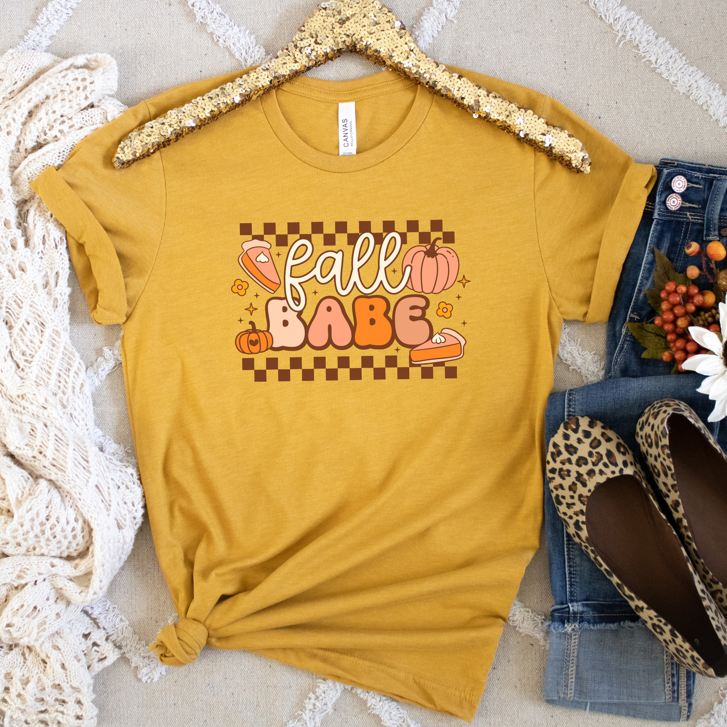 Fall Babe Retro 80s Halloween Crewneck or Tee | Cute Playful Fall Graphic Sweater