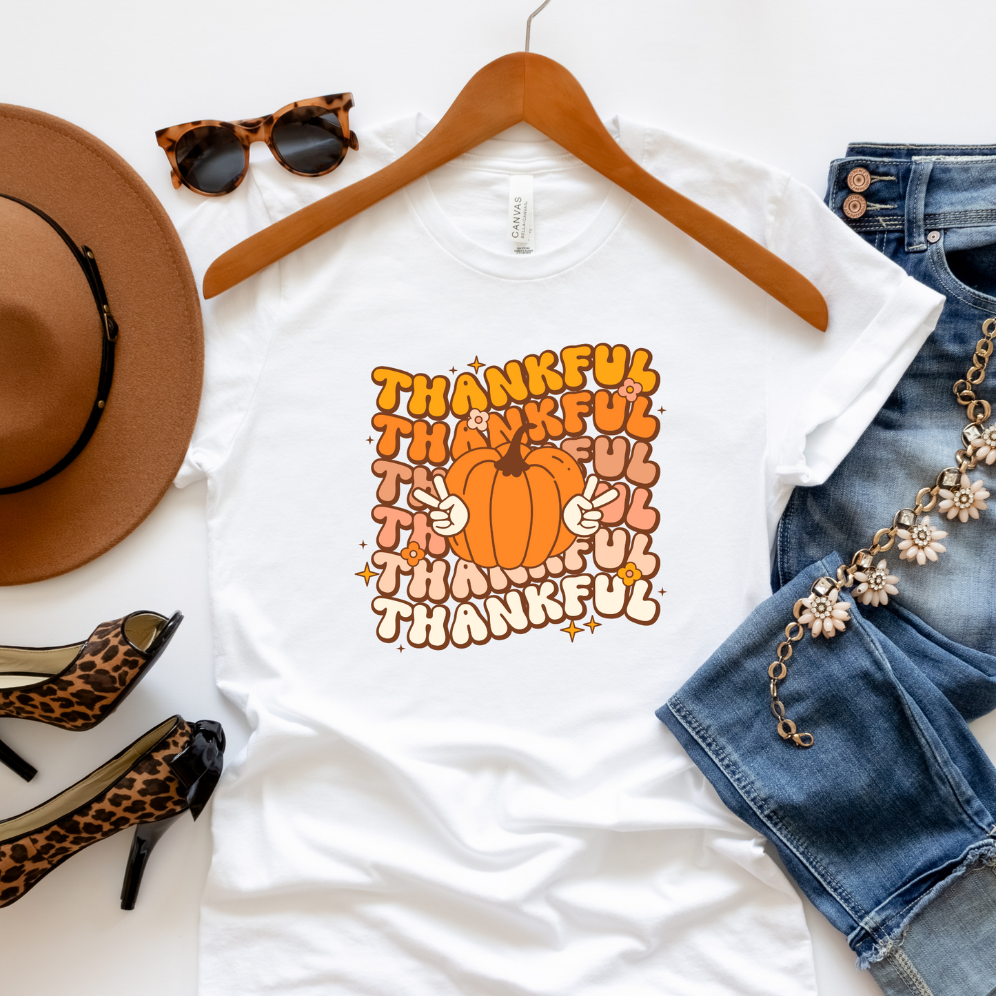 Thankful Retro 80s Halloween Crewneck or Tee | Cute Playful Fall Graphic Sweater