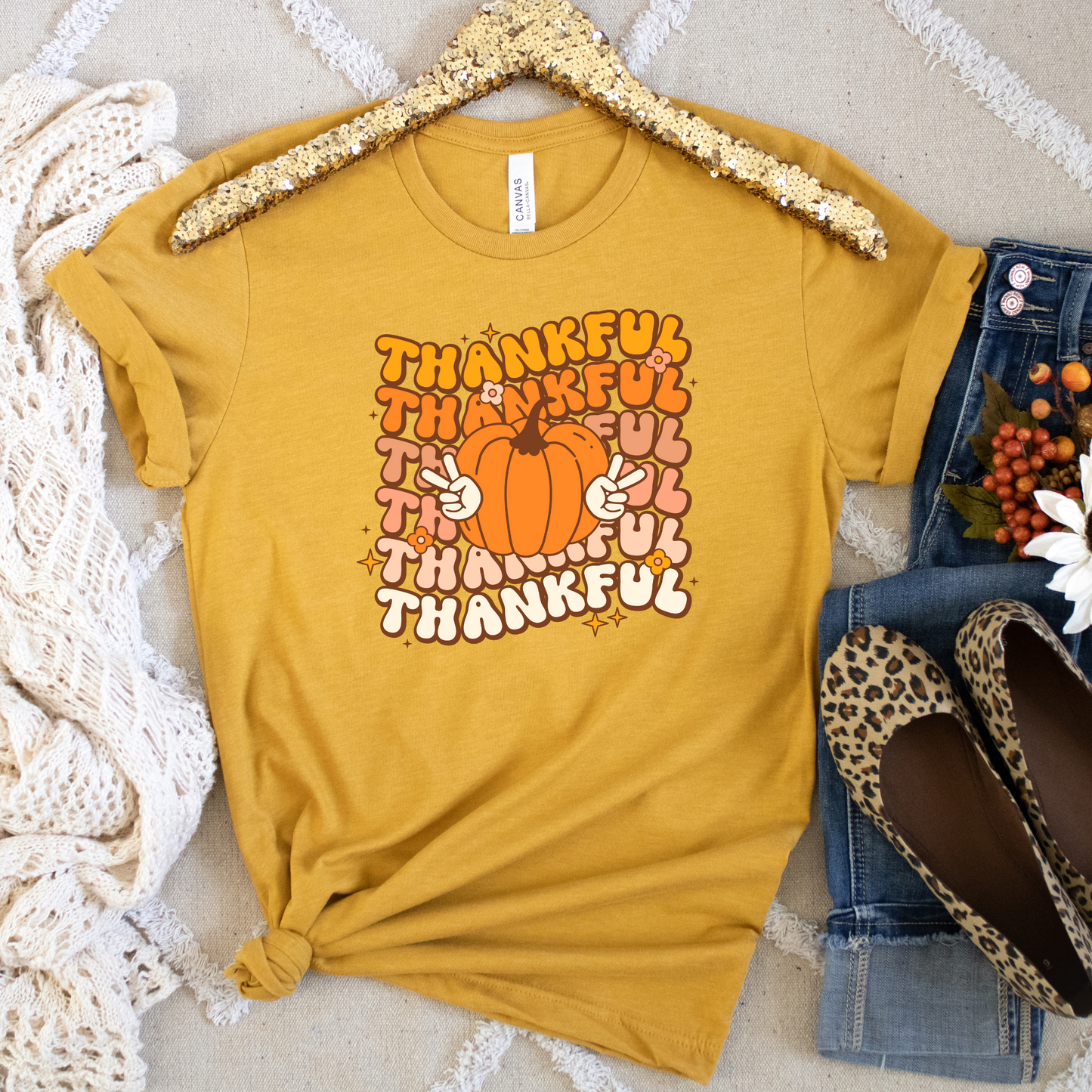 Thankful Retro 80s Halloween Crewneck or Tee | Cute Playful Fall Graphic Sweater