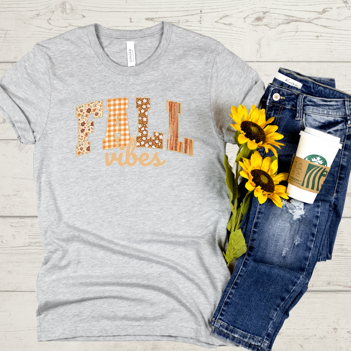 Fall Vibes Cozy Aesthetic Fall Crewneck or Tee | Autumn Graphic Sweater or T-Shirt