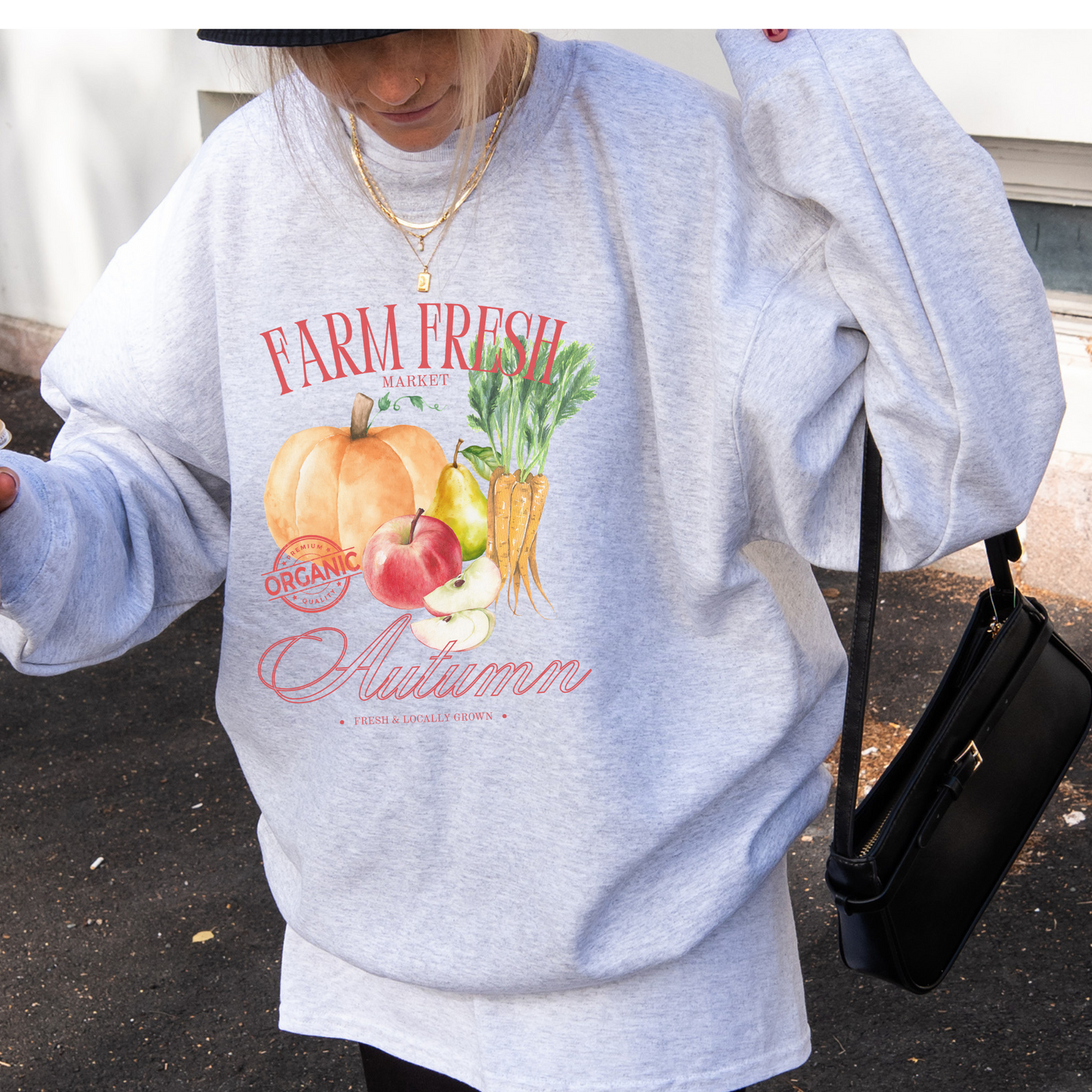 Farmer's Market Fall Crewneck or Tee | Autumn Graphic Sweater or T-Shirt