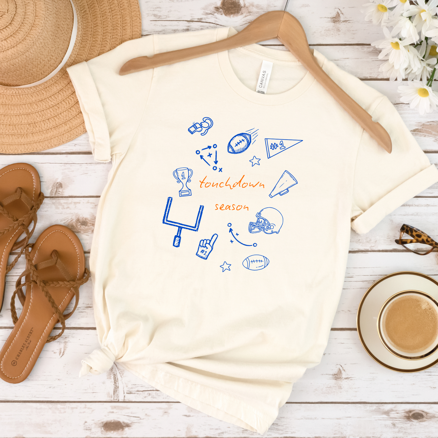 Touchdown Season Football Fan Graphic Crewneck or Tee | Trendy Game Day Sweatshirt & Shirt