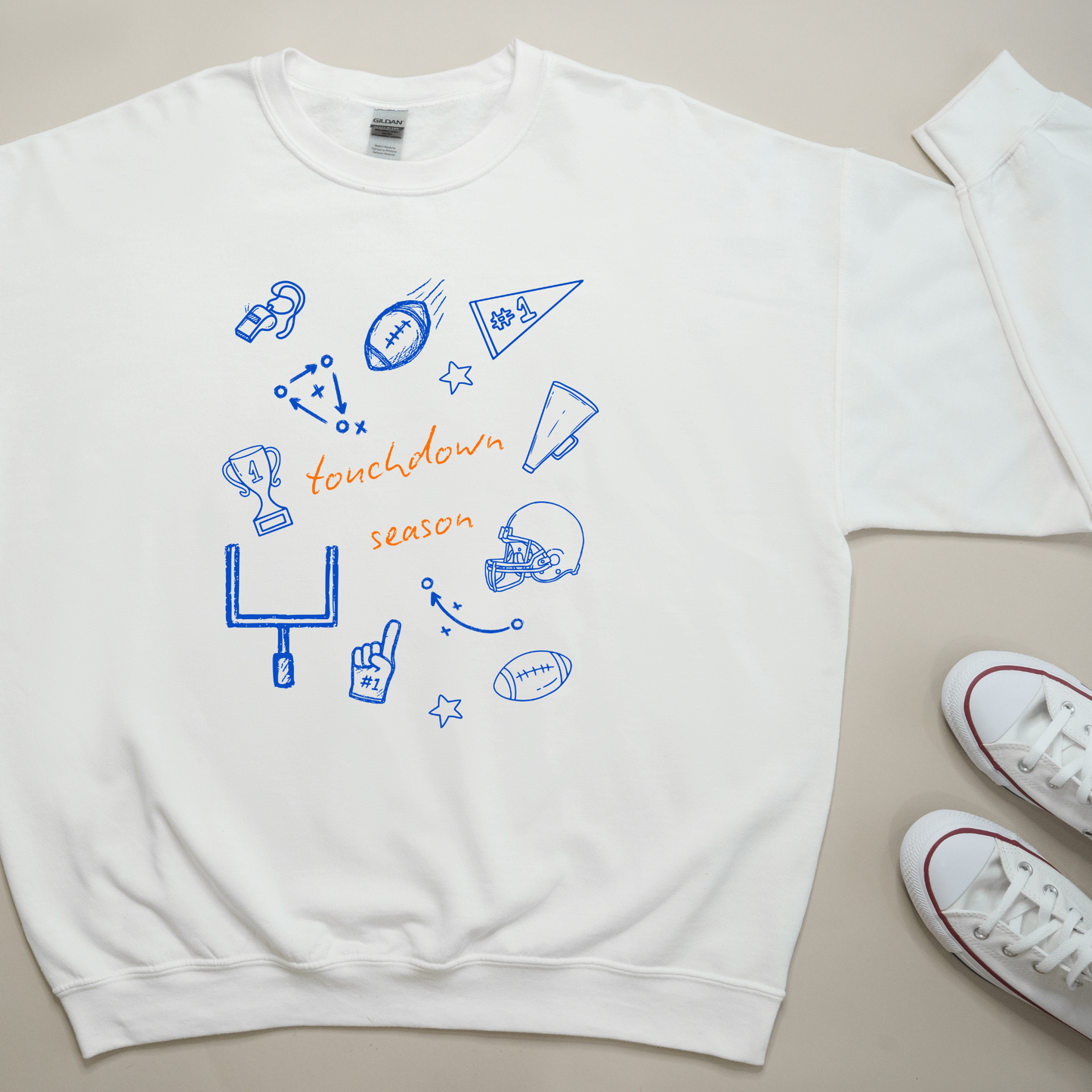 Touchdown Season Football Fan Graphic Crewneck or Tee | Trendy Game Day Sweatshirt & Shirt