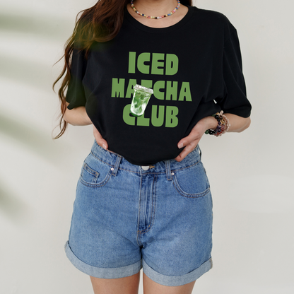 Iced Matcha Club Graphic Crewneck or Tee | Trendy Aesthetic Matcha Sweatshirt