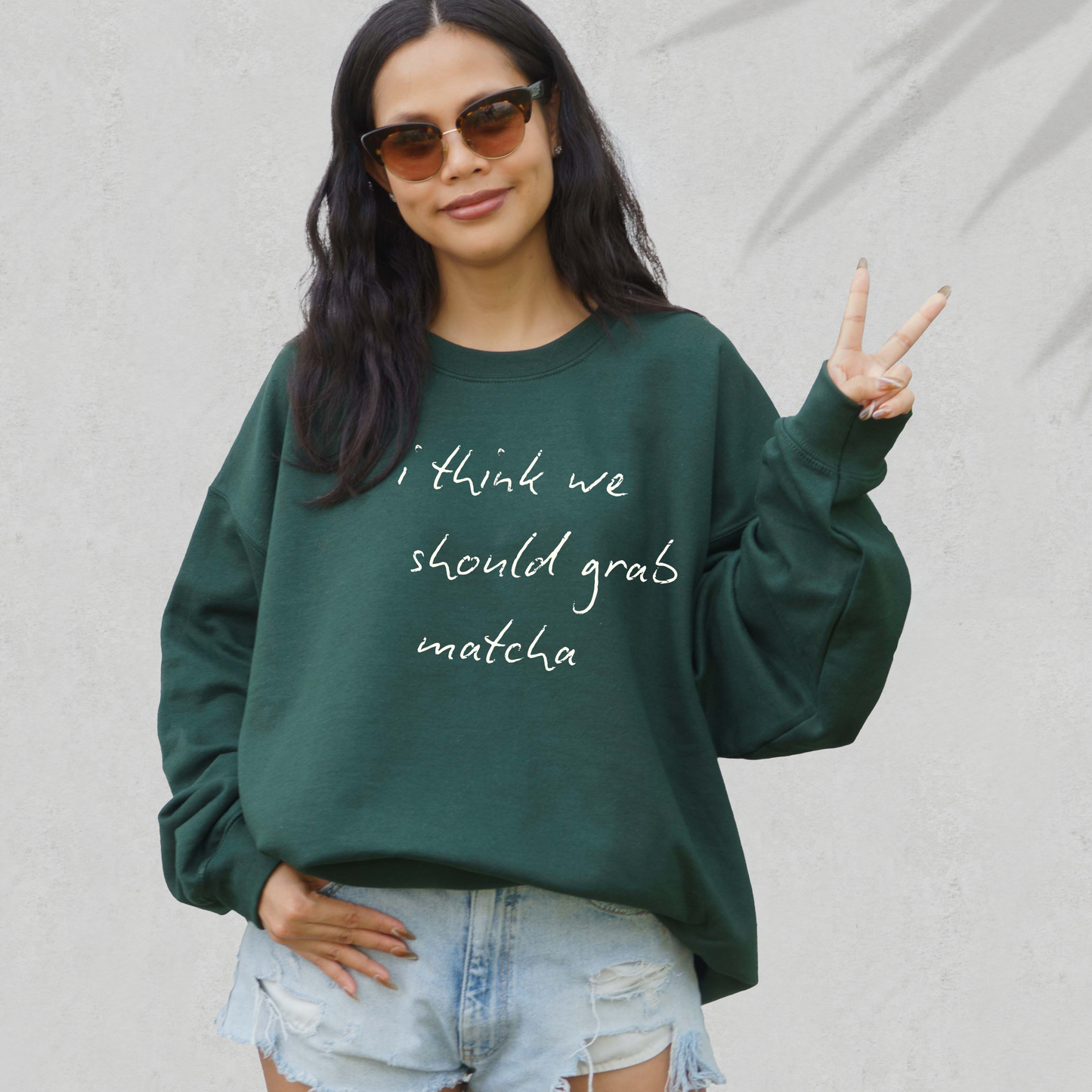 Matcha Lover Graphic Crewneck or Tee | Trendy Aesthetic Matcha Sweatshirt