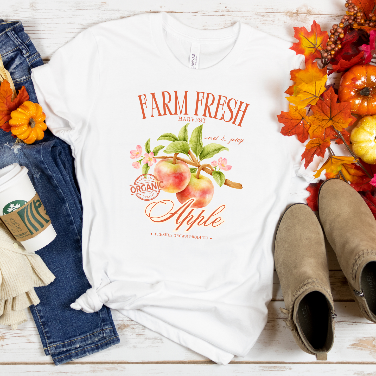 Apple Picking Fall Crewneck or Tee | Autumn Graphic Sweater or T-Shirt