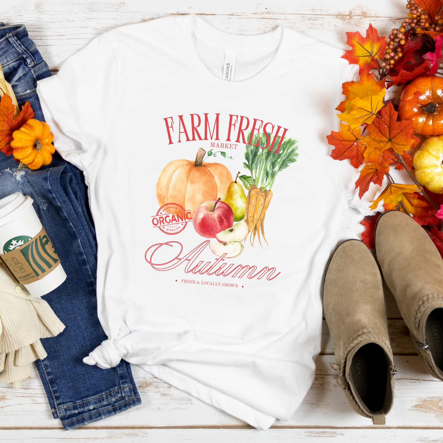 Farmer's Market Fall Crewneck or Tee | Autumn Graphic Sweater or T-Shirt