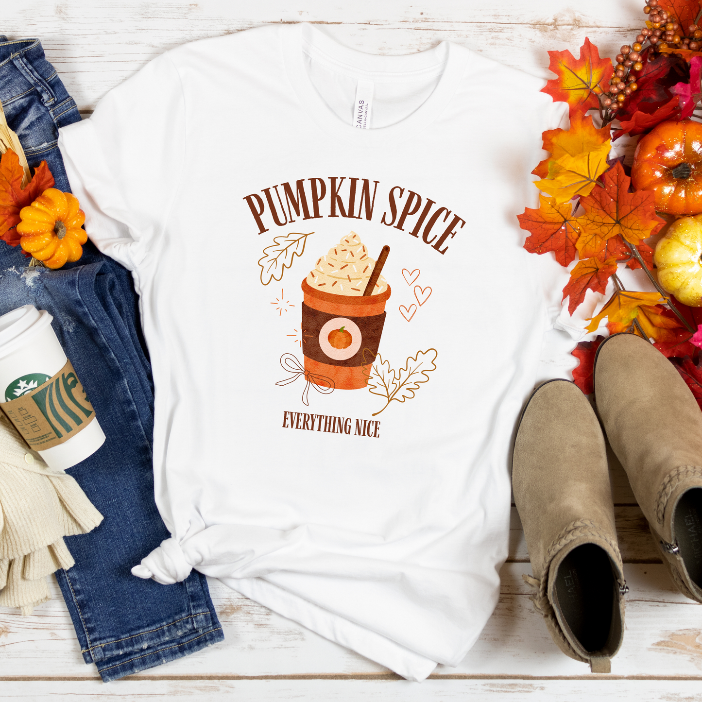 Pumpkin Spice Fall Crewneck or Tee | Autumn Graphic Sweater or T-Shirt