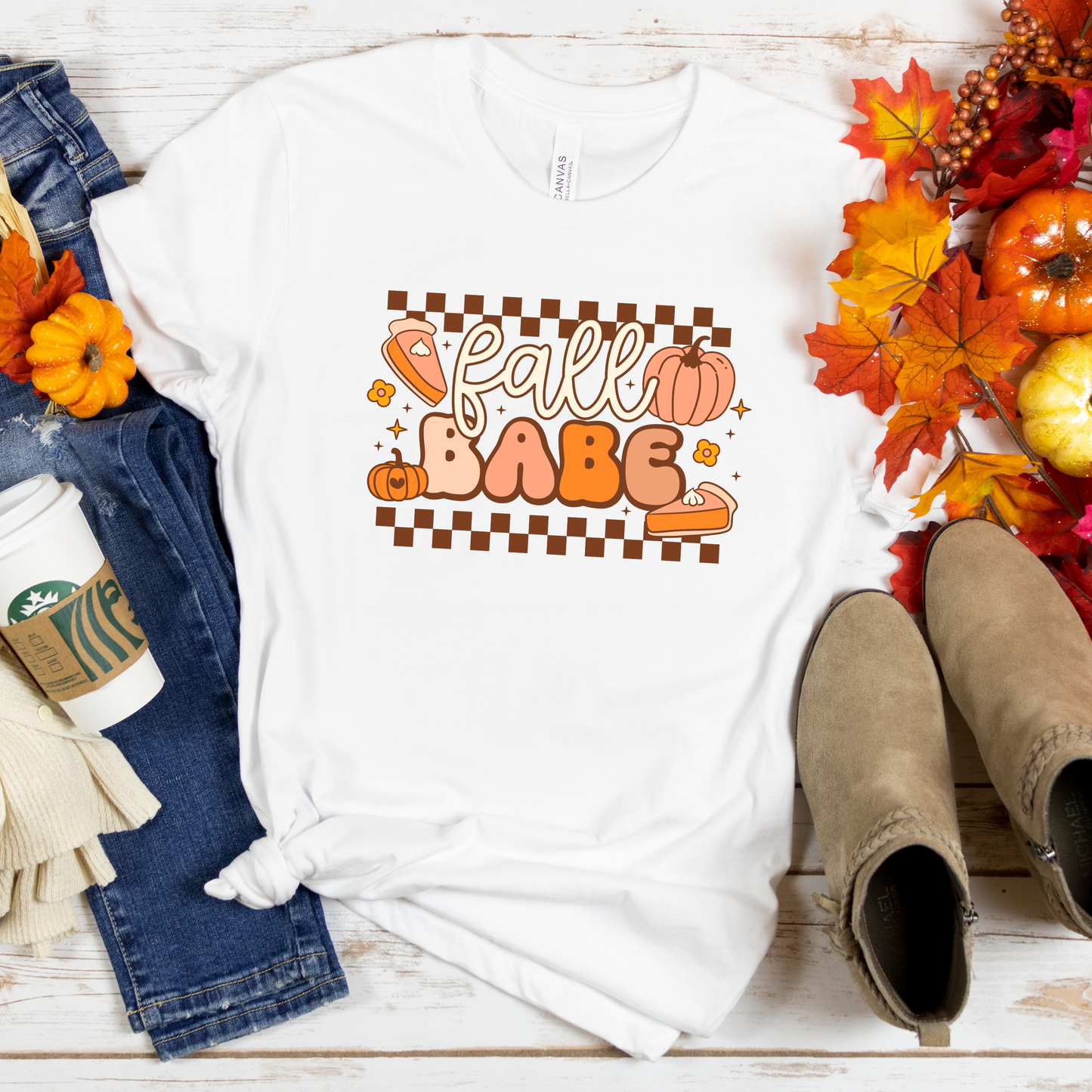 Fall Babe Retro 80s Halloween Crewneck or Tee | Cute Playful Fall Graphic Sweater