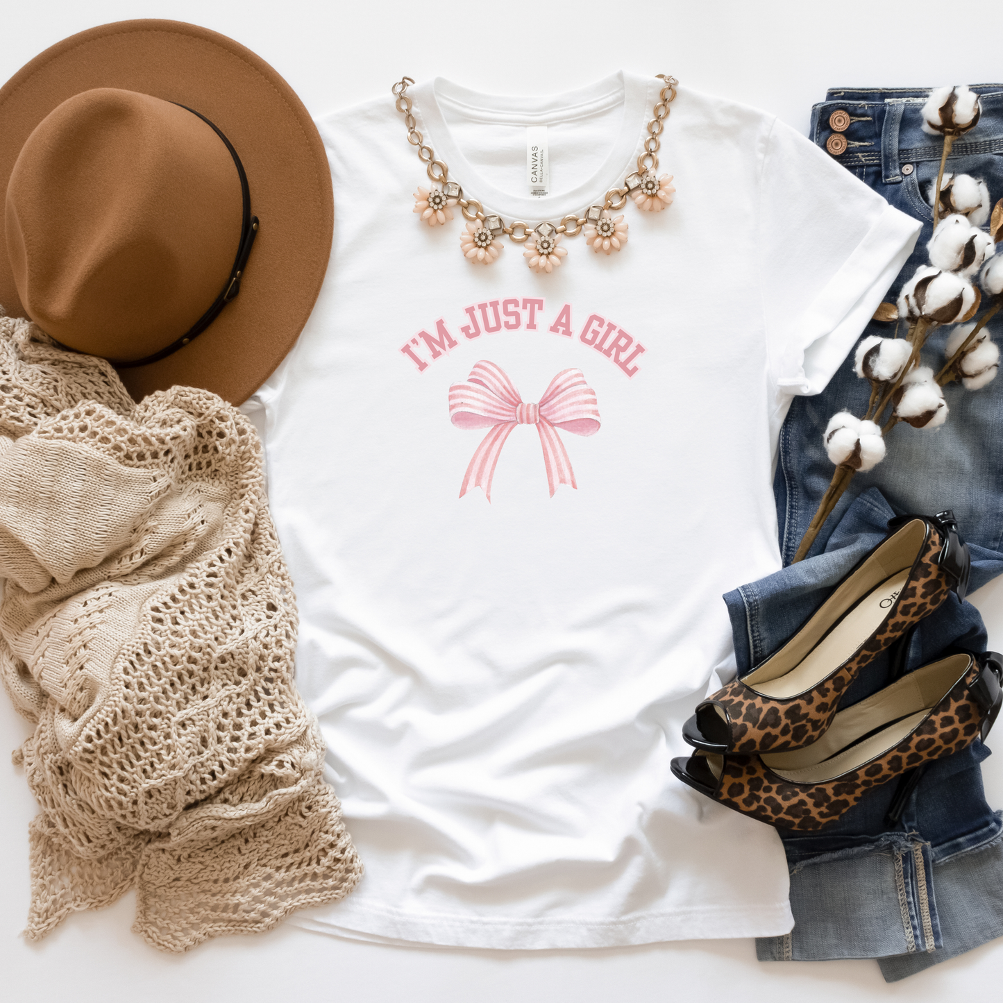 I'm Just a Girl Soft Girl Aesthetic Crewneck or Tee | Cute Girly Graphic Sweatshirt & Shirt