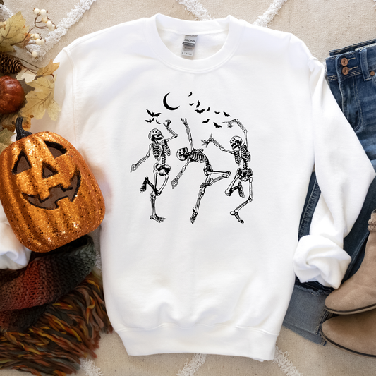 Dancing Skeleton Retro Vintage Halloween Crewneck or Tee | Fall Spooky Graphic Sweatshirt
