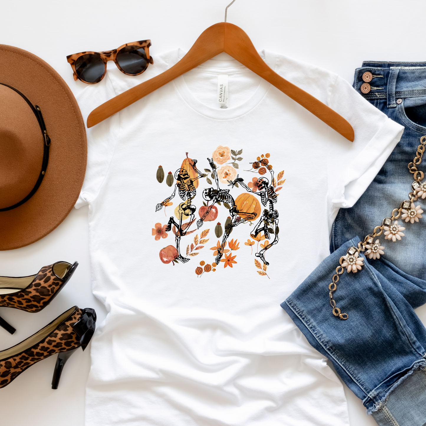 Fall Skeletons Crewneck or Tee | Autumn Graphic Sweater or T-Shirt